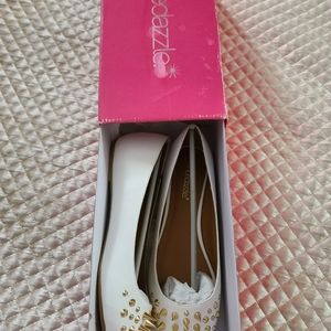 Off-white studded flats